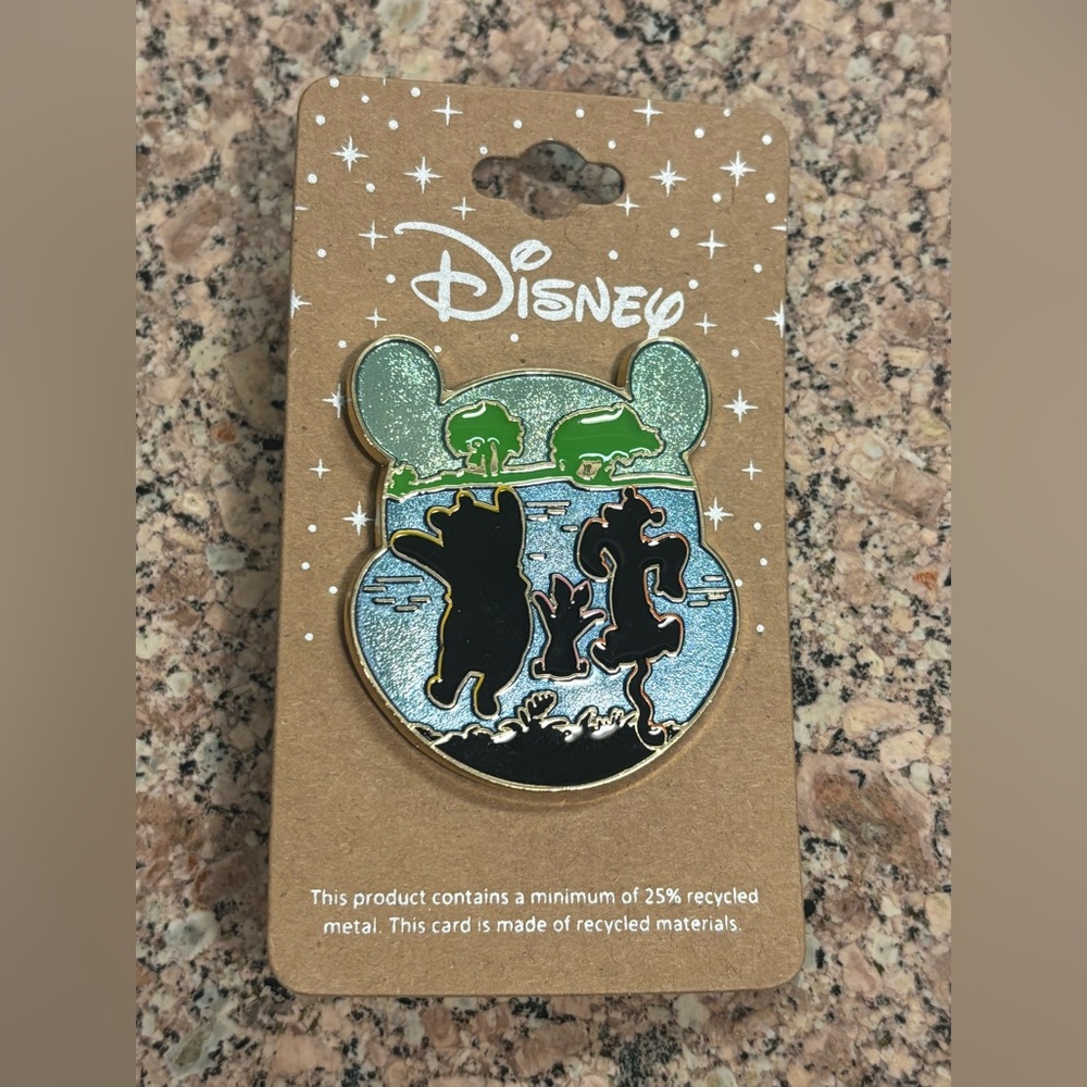 Disney Pin Winnie the Pooh Silhouette River Tigger Piglet Lake Water Jumping NEW